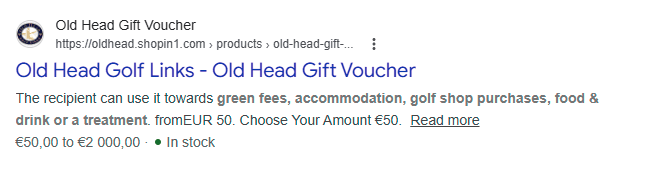 Old Head Google Listing